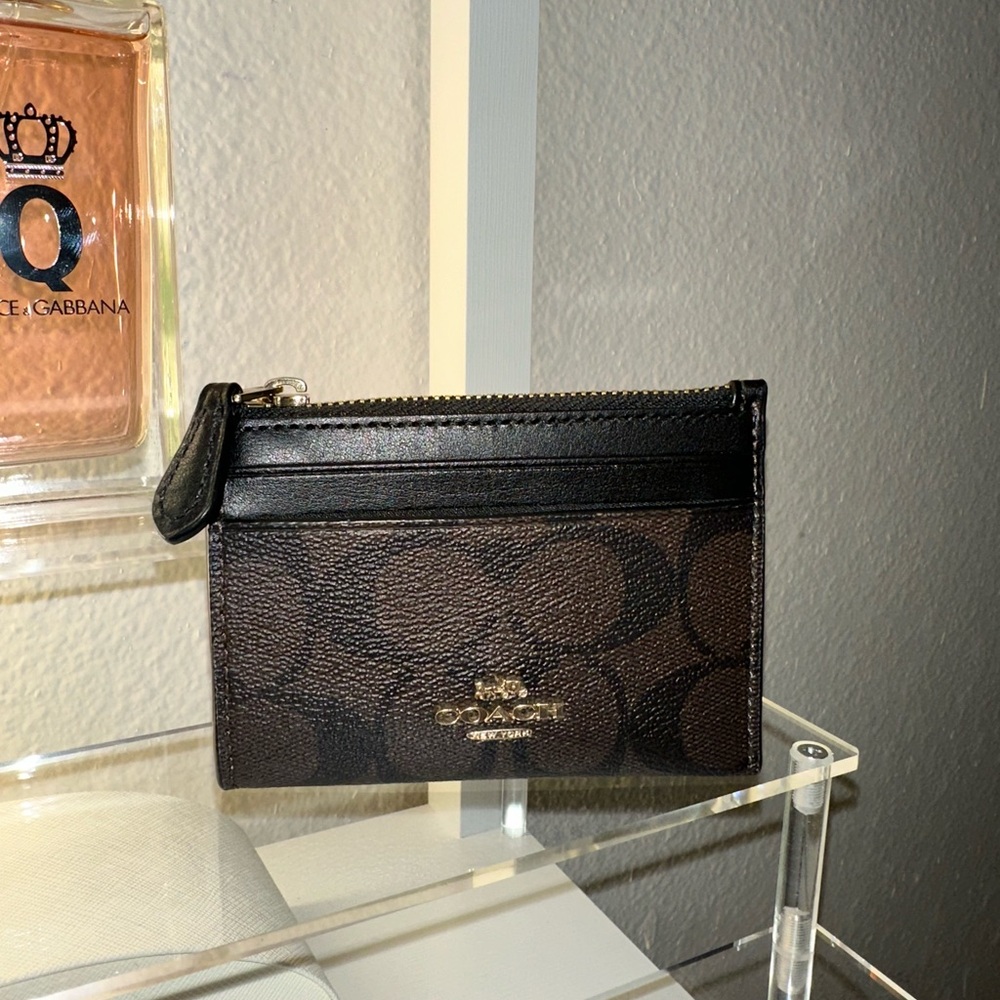 Coach Mini Skinny Id Case In Signature Canvas